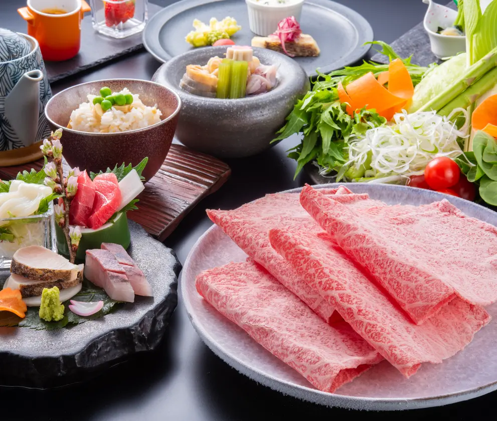 県産お野菜と常陸牛を堪能